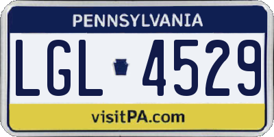 PA license plate LGL4529