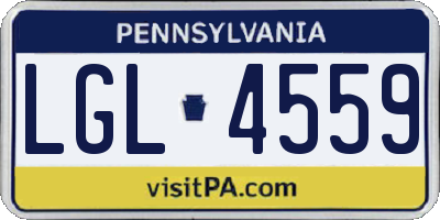 PA license plate LGL4559