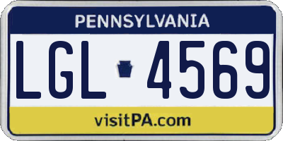PA license plate LGL4569