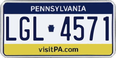 PA license plate LGL4571