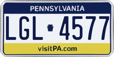 PA license plate LGL4577