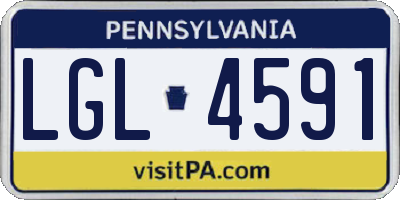 PA license plate LGL4591
