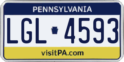 PA license plate LGL4593