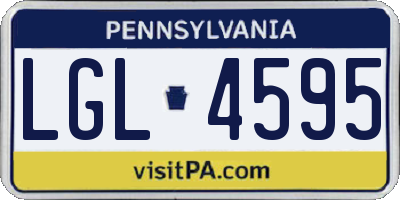 PA license plate LGL4595