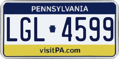 PA license plate LGL4599