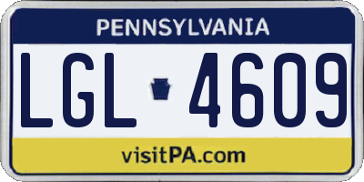 PA license plate LGL4609