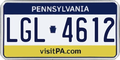 PA license plate LGL4612