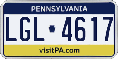 PA license plate LGL4617