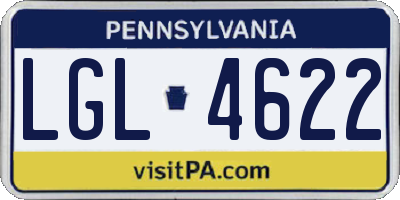 PA license plate LGL4622