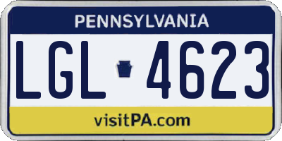 PA license plate LGL4623
