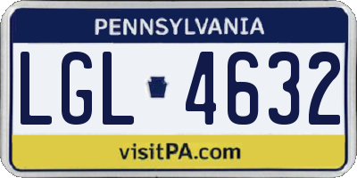 PA license plate LGL4632