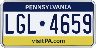 PA license plate LGL4659