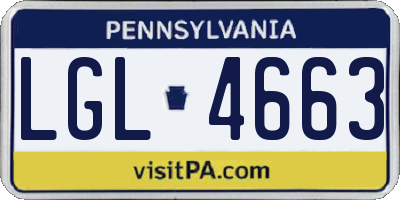 PA license plate LGL4663