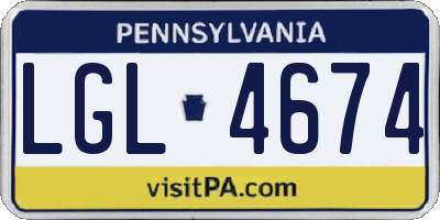 PA license plate LGL4674