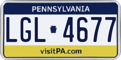 PA license plate LGL4677