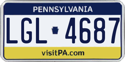 PA license plate LGL4687