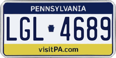 PA license plate LGL4689