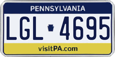 PA license plate LGL4695