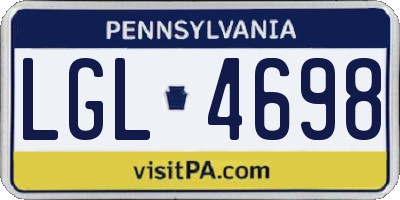 PA license plate LGL4698