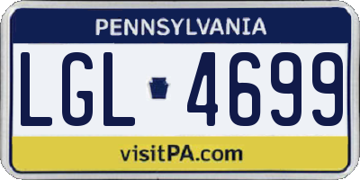 PA license plate LGL4699