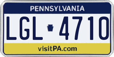 PA license plate LGL4710