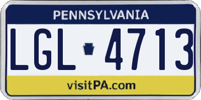 PA license plate LGL4713