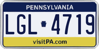 PA license plate LGL4719
