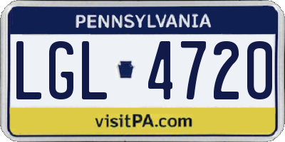 PA license plate LGL4720