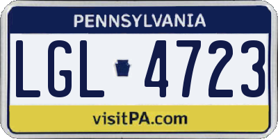 PA license plate LGL4723