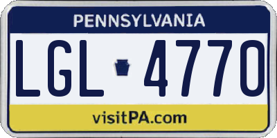 PA license plate LGL4770