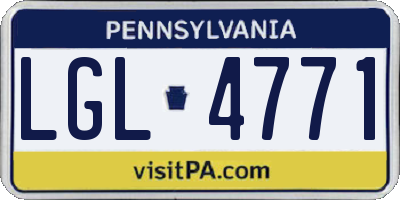PA license plate LGL4771