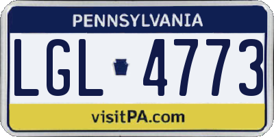 PA license plate LGL4773