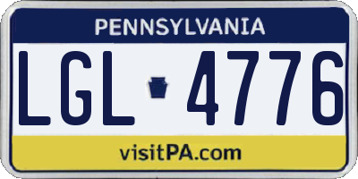 PA license plate LGL4776