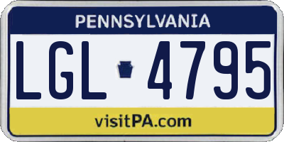 PA license plate LGL4795