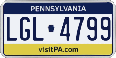 PA license plate LGL4799