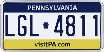 PA license plate LGL4811