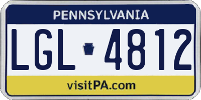 PA license plate LGL4812