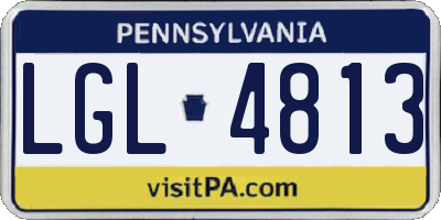 PA license plate LGL4813