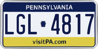 PA license plate LGL4817