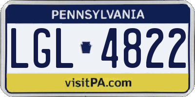 PA license plate LGL4822
