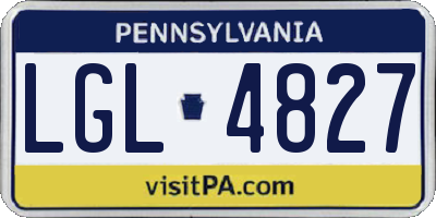 PA license plate LGL4827