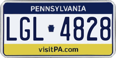PA license plate LGL4828