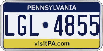 PA license plate LGL4855