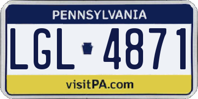 PA license plate LGL4871