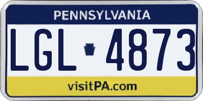 PA license plate LGL4873