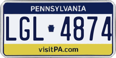 PA license plate LGL4874
