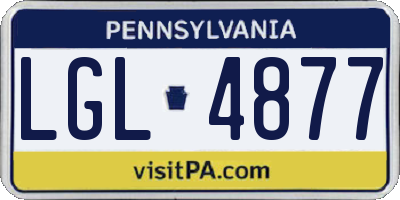 PA license plate LGL4877
