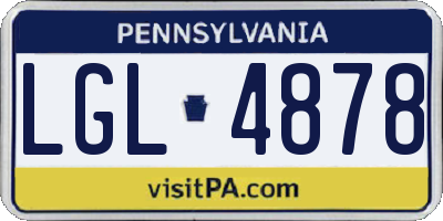 PA license plate LGL4878