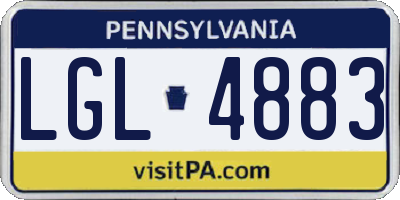 PA license plate LGL4883
