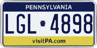 PA license plate LGL4898